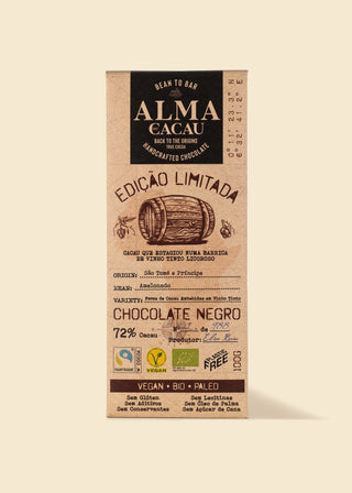 Chocolate 72% com Estágio Barrica Vinho Tinto Licoroso 100g